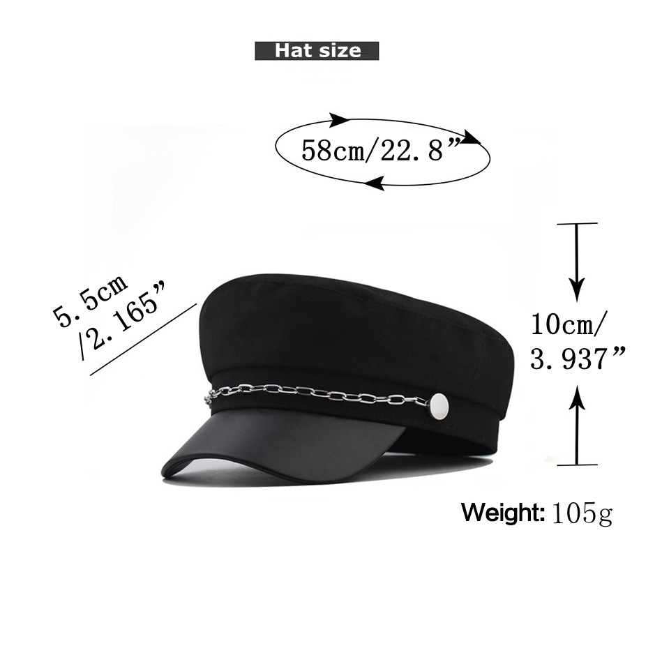 vintage leather octagonal hat