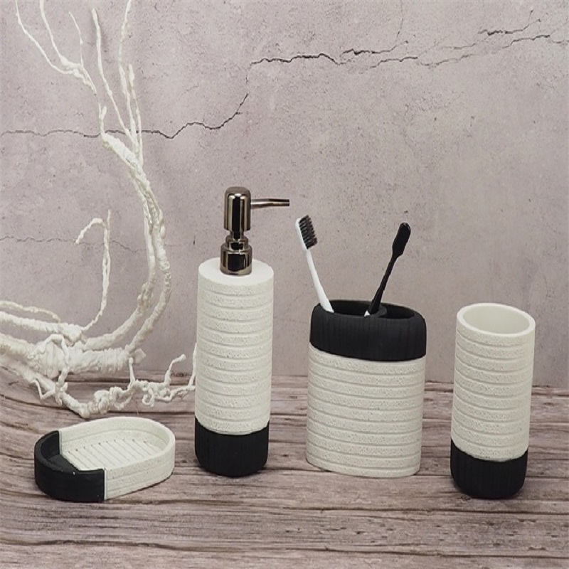 ヨーロッパスタイルの熱い販売黒と白の二重色の樹脂のバスルームアクセサリー