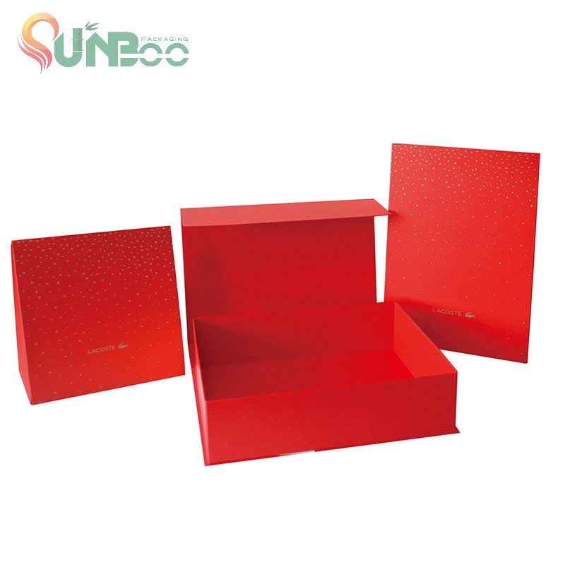 ハイクラスの赤い色素敵なギフトボックスと折りたたみ式SPボックス058