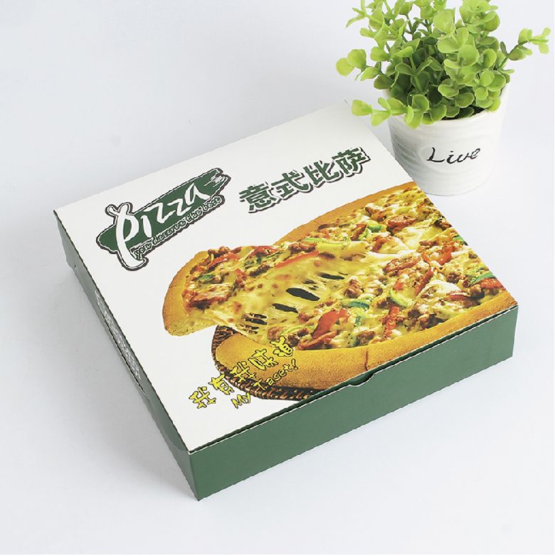 デザインサポートカスタマイズされた緑のピザの包装箱の卸売のため