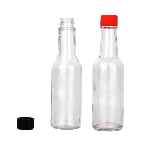 プラスチック製のキャップが付いている150mlのガラスのドレッシングボトル