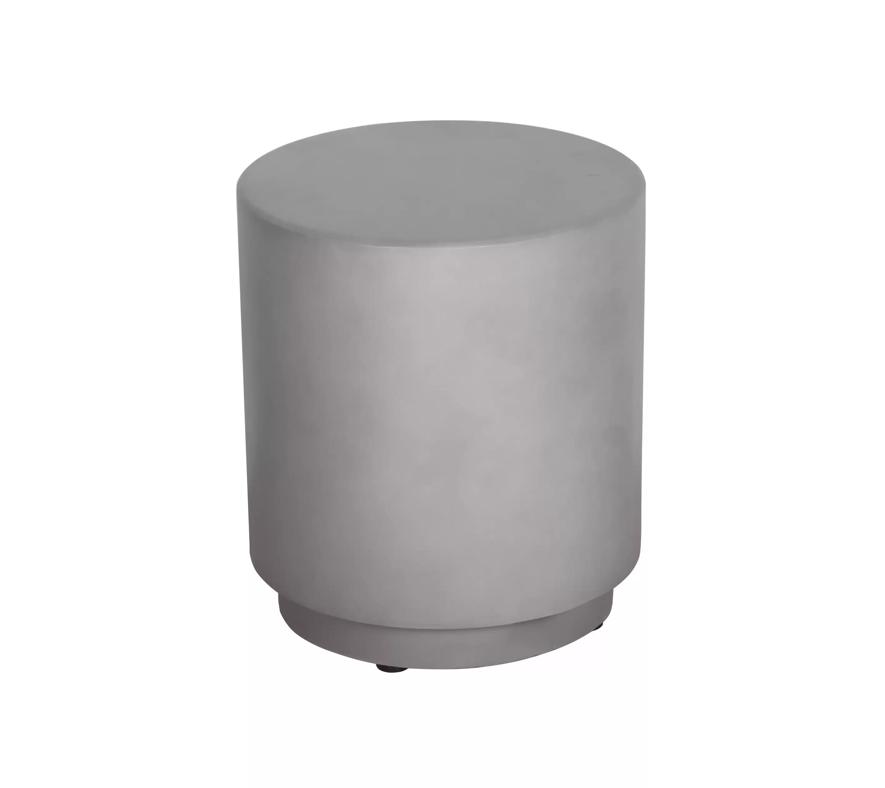 灰色の色の丸い形状のフェイクコンクリートアクセントテーブル