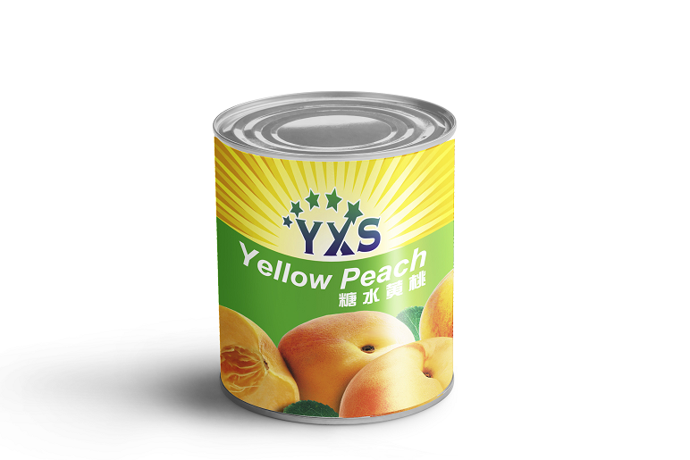 シロップの黄桃の缶詰