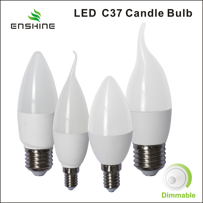 3W  -  7Wの白い調光対応LEDの蝋燭ライトC37 YX-CD7