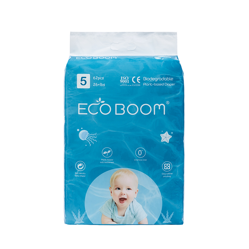 Polybag XLのエコブームの使い捨て可能な植物ベースのおむつ大きなパック乳児