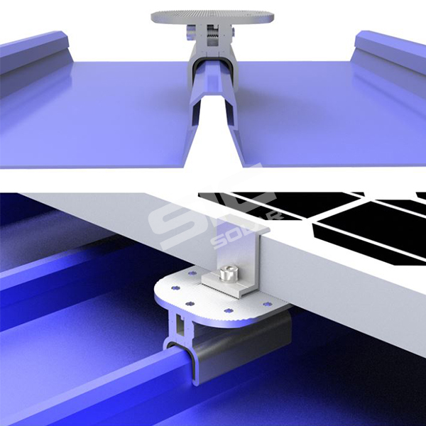 太陽電池パネルのための立場縫い目の屋根クランプ