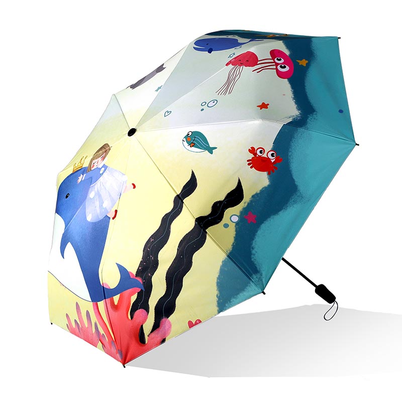 カスタマイズレディース強力3折り傘