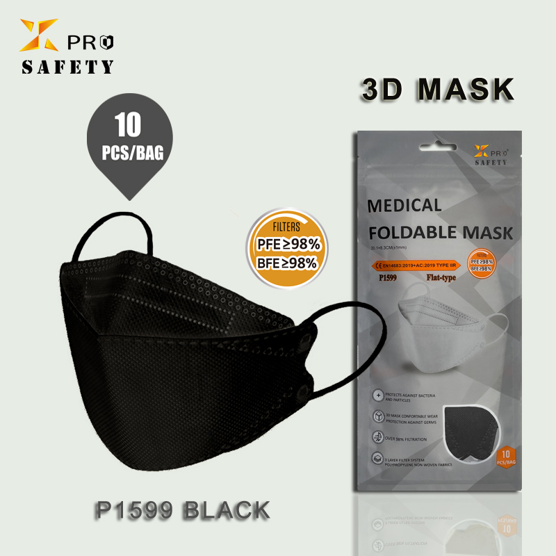 新製品フェイスマスク 3D ブラック 10 個/バッグ安全 4 層の保護 PPE 製フェイスマスク