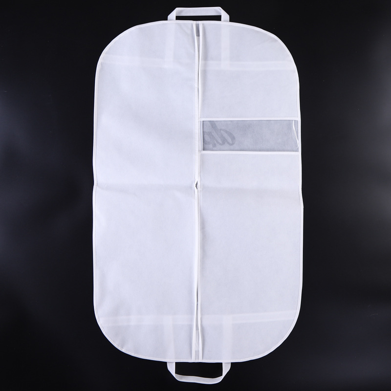 白い堆肥化可能な窓透明な小さなガーメントバッグ透明スーツカバー収納用ぶら下げカスタマイズロゴ不織布付き