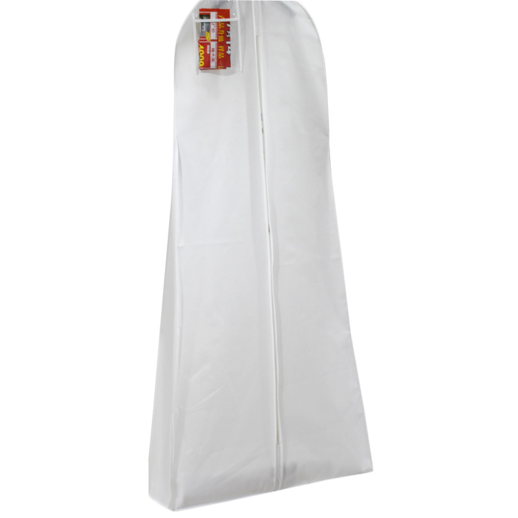 カスタムロゴプリント白 600 デニール通気性不織布ブライダルロングガウン服ウェディングドレスカバーガーメントバッグ