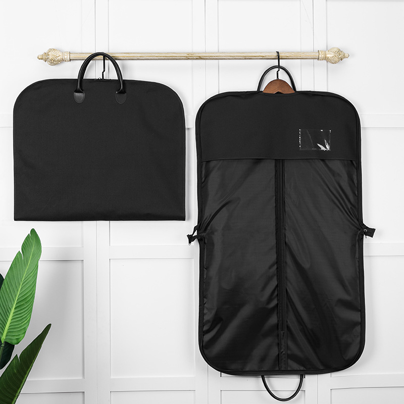安価で高品質の旅行用折りたたみ卸売デザインの黒いガーメントバッグ