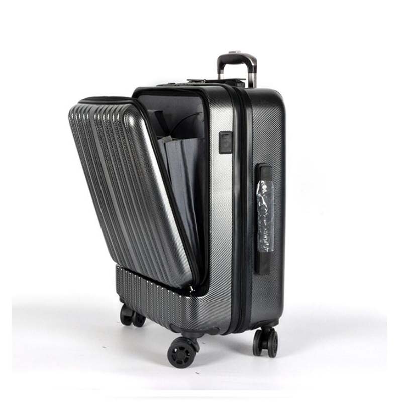 ARLOGOO フロントオープンポケット付きキャリーバッグ、ブリーフケーススーツケース
