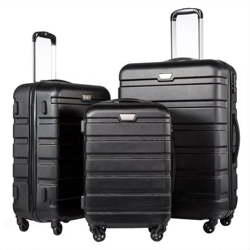 ARLOGOO トラベルトロリースーツケースハンドキャリー荷物バッグ ABS ハードシェル荷物
