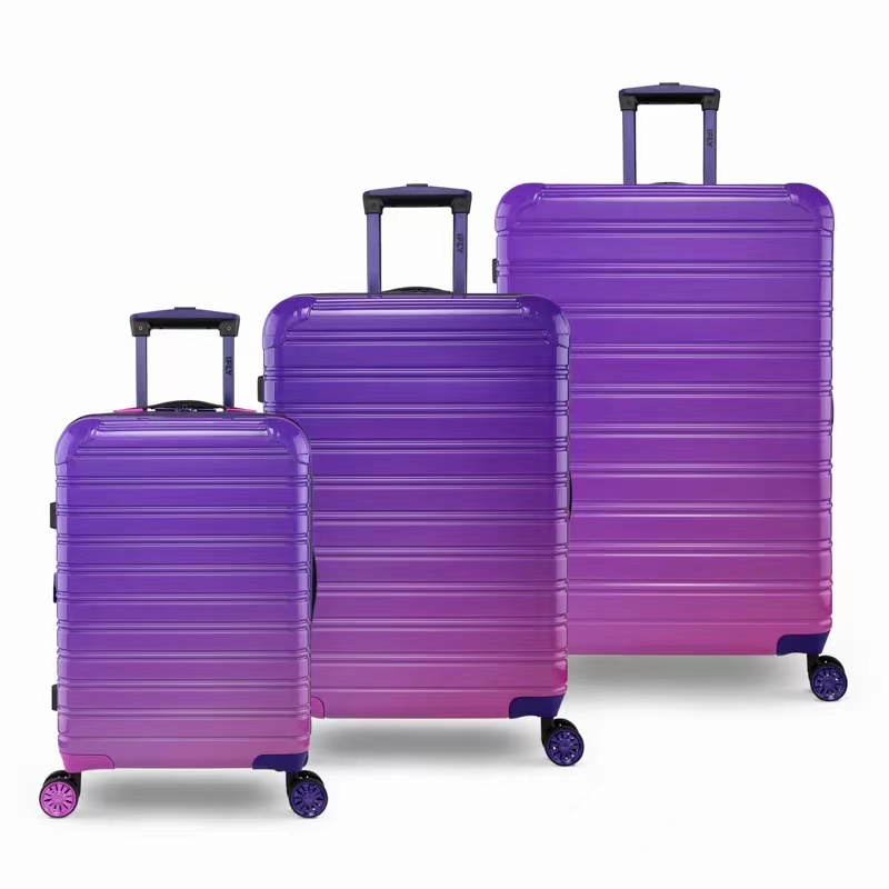 2022 卸売荷物美しいグラデーションパープルトロリー荷物 360 ユニバーサルホイール旅行スーツケース