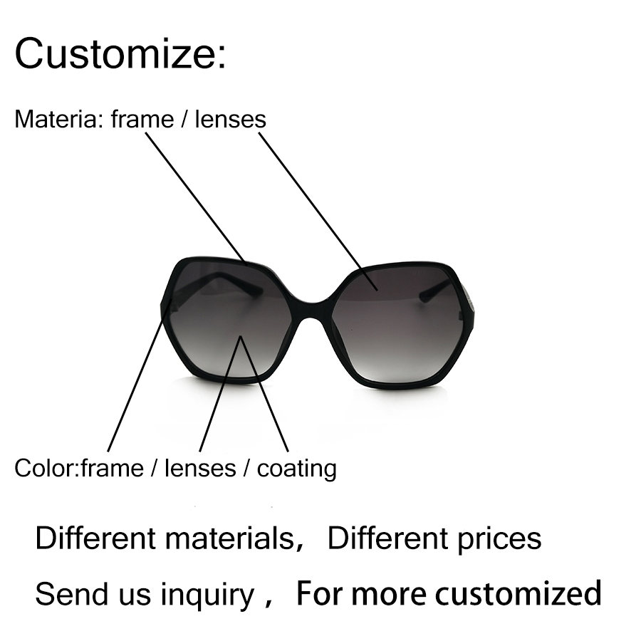 2023 オーバーサイズファッションサングラス高品質の女性サングラスカスタムロゴ高精細サングラス