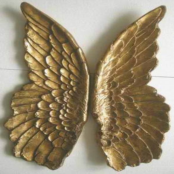 家の装飾ウォールアート 3D シャドーボックス樹脂天使の羽 21549G